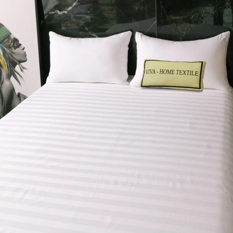 Простыня Страйп Сатин Однотонный Отель белый 100% хлопок 3x3 R3CTH037220230 (220*230 см 1 шт.)